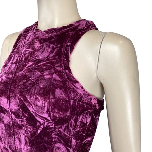 Pilcro Anthropologie Top Size Small Raspberry Red Velveteen Racerback Velvet - Picture 6 of 9